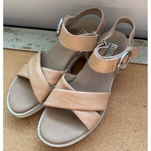 Munro Knox Leather Sandals Women's Size 7.5 Comfort Footbed Preowned